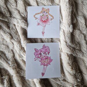 2 small prints by Juju Art Studio. sailor moon and sailo chibi moon